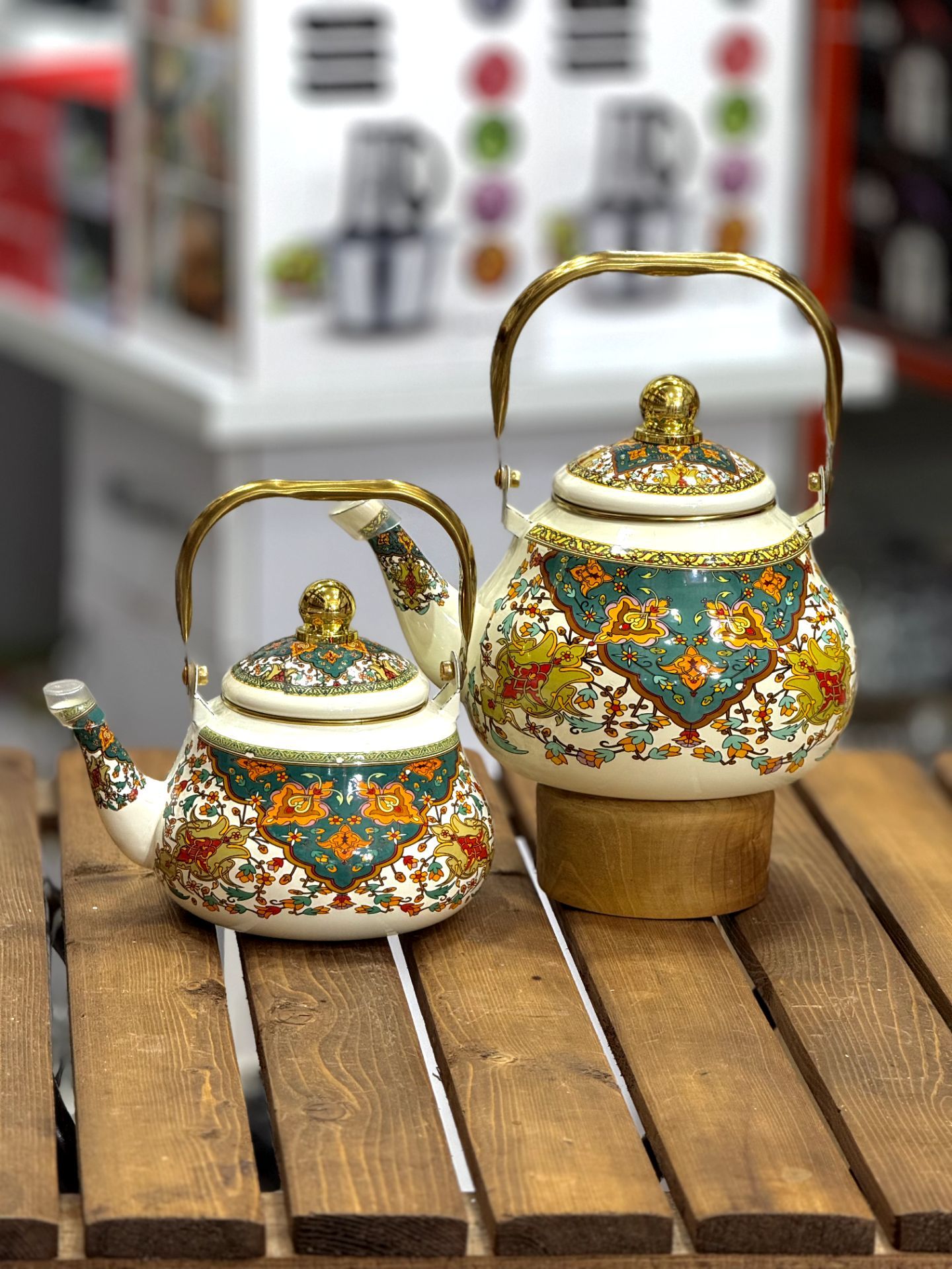 ست کتری و قوری چینکو( لعابی ) سایز ۱.۵ و ۲.۵ لیتر